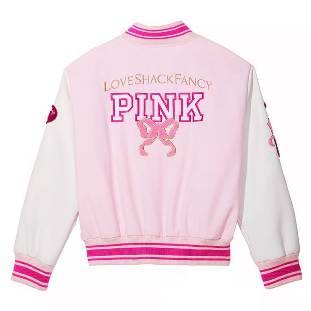 🎀🌸🩷🎀 VS LOVE SHACK FANCY VARSITY JACKET🎀🌸🩷🎀 - Picture 5 of 6